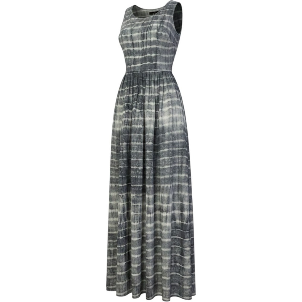 NEUW Nieuw Landsstraat‎ Grey White Tie Dye Sleeveless Open Back Maxi Dress